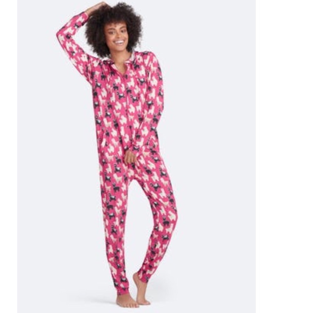 MeUndies Yo Llama Pink PJ Onesie S/M NWOT